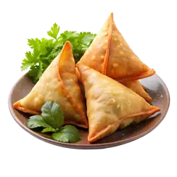 somosa snacks in plate tea snack