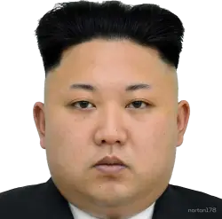 Kim Jong-un face portrait isolated on transparent background