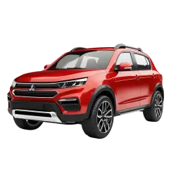 Red modern SUV car isolated on transparent background